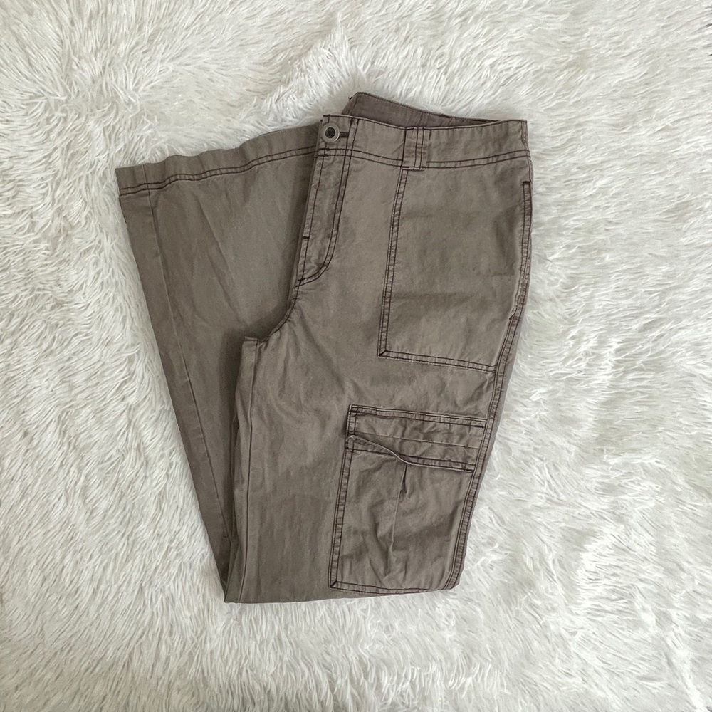 Free People The Thing Is Low-Rise Utility Pants Size 12 Wild Truffle Gray/Green